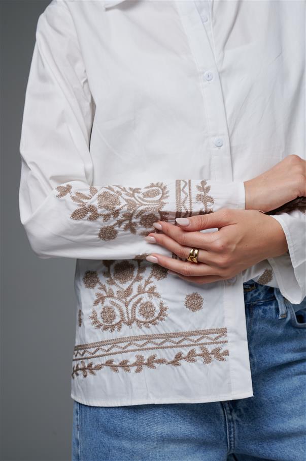 Camisa Vizantina Poplin Bordada